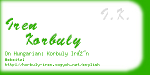 iren korbuly business card